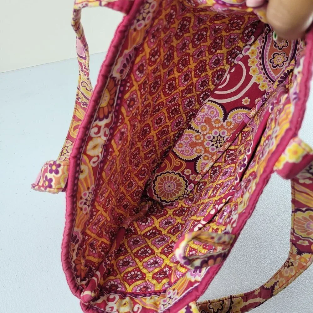 Vera Bradley Paisley Raspberry Fizz Pink Toggle Purse Shoulder Tote Bag
